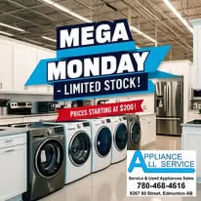 WASHER, DRYER  "SALE" MONDAY 9am to 5pm ONLY!  9263 50 St NW Edm, View more