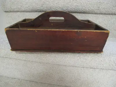 ANTIQUE CUTLERY BOX KNIFE BOX CUTLERY CADDIE, View more