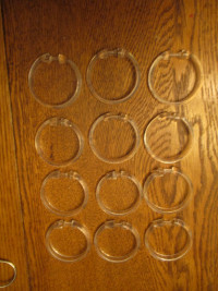12 crochets (anneaux) de douche en plastique transparent