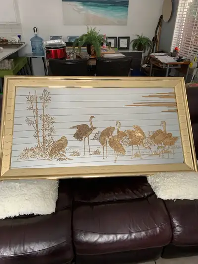 Beautiful collectable oriental mirror. Purchased new in 1989 in Winnipeg, Mb. Features gold etched c...
