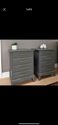 2 Grey nightstand New 