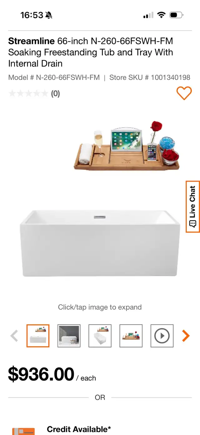 Baignoire autoportante Streamline in Plumbing, Sinks, Toilets & Showers in Longueuil / South Shore - Image 2