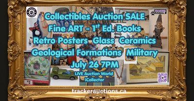TRACKER Auction July 26th 7PM CLOSE  ART Collectibles Books, View more
