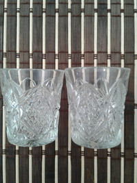 Pair of Vintage Pressed/Cut Crystal Liquor Glasses