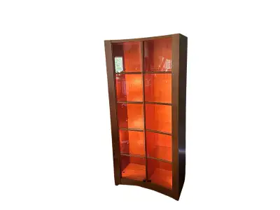 Mid-Century Danish Curved Lighted Display Cabinet, View more