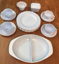 Huge Lot of Vintage Delphite Blue Pyrex 