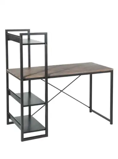 FurnitureR Desk with Shelves (Modern Design) Condition: Mint Condition (Barely Used) Sturdy Metal an...