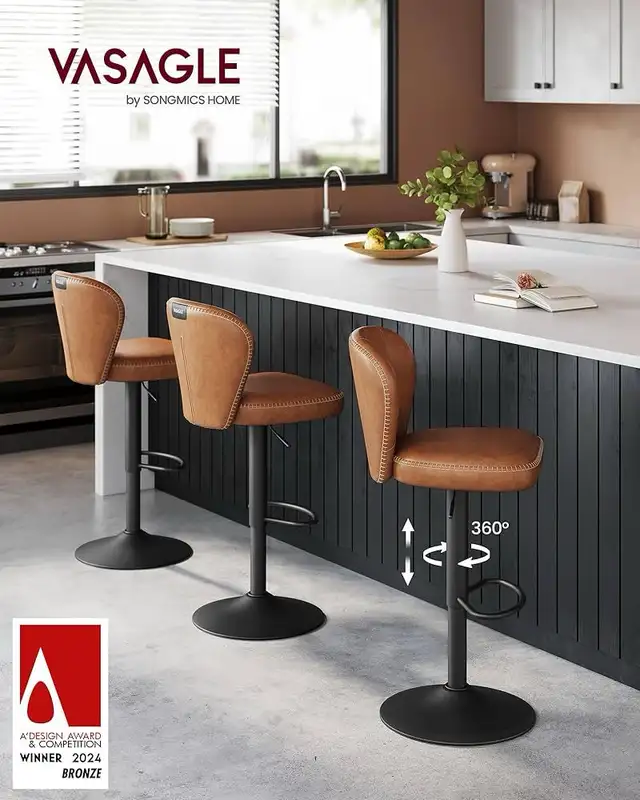 360° Swivel Bar Stool Set Height Adjustable Bar Stool in Chairs & Recliners in Markham / York Region - Image 7