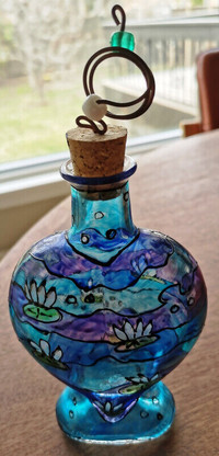 Vintage Flask Art Glass