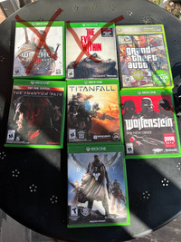 7 Xbox one games plus a headset 