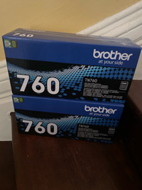 2 new/ unused Brother 760 laser printer toner cartridges 