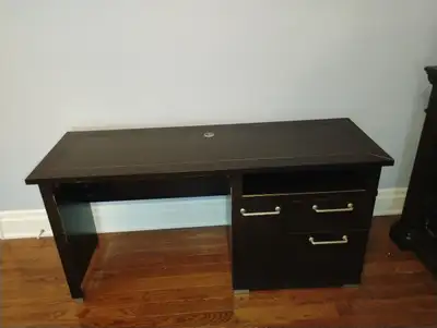 Sauder Town Desk- Jamocha WOOD, View more