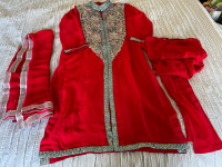 Red 3pc Indian Suit, 