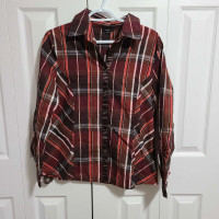 Haggar red/ brown blouse size medium