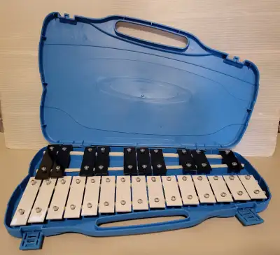 25 Note Blue Case Glockenspiel Xylophone Percussion Instrument, View more