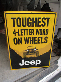 JEEP 4x4 4WD DECORATIVE TIN SIGN $60. MANCAVE DECOR