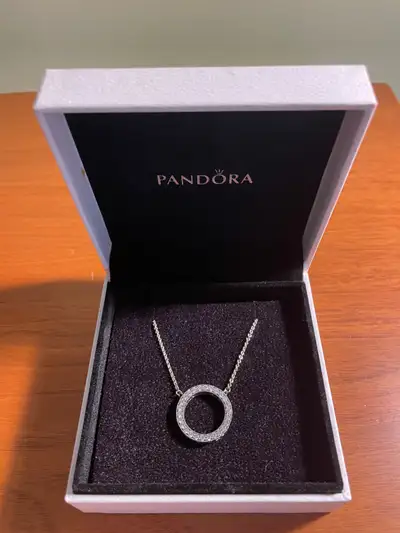 New with Pandora gift bag included. This is Pandora's signature necklace. It is an elegant stone stu...