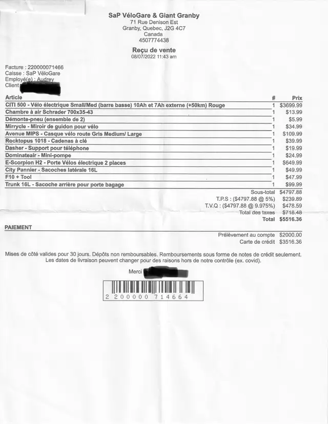 Vélo électrique Velec City500 tout équipé, comme neuf $1750.00 in eBike in Sherbrooke - Image 11