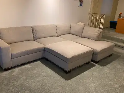 Grey Sectional Couch with ottoman, View more