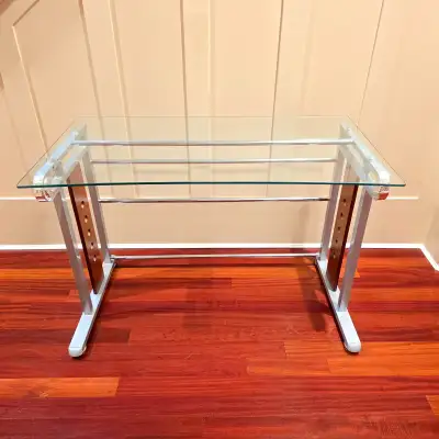 Glass and Metal Office Table – Only $20, View more
