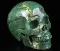 Huge 5.2" African Green Crystal Skull! Hand carved, realistic.