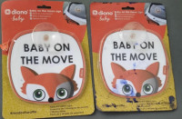 2 Pk-Diono Baby On The Move Car Window Stickers
