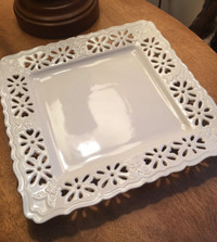 Vintage Skye McGhie “Nostalgia” Cream Lace Serving Plate