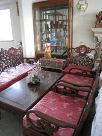Rosewood Traditional Oriental Living Room Set紅木傳統東方客廳鑲貝套裝