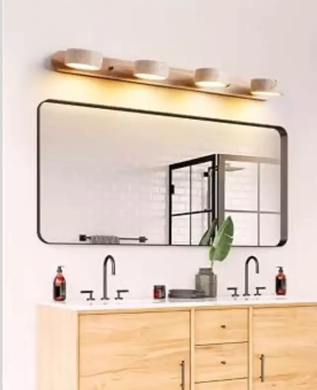 4-Light Yellow Stone Vanity Wall Sconce