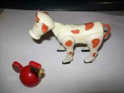 Vintage Fisher Price Little People cow & roster, View more