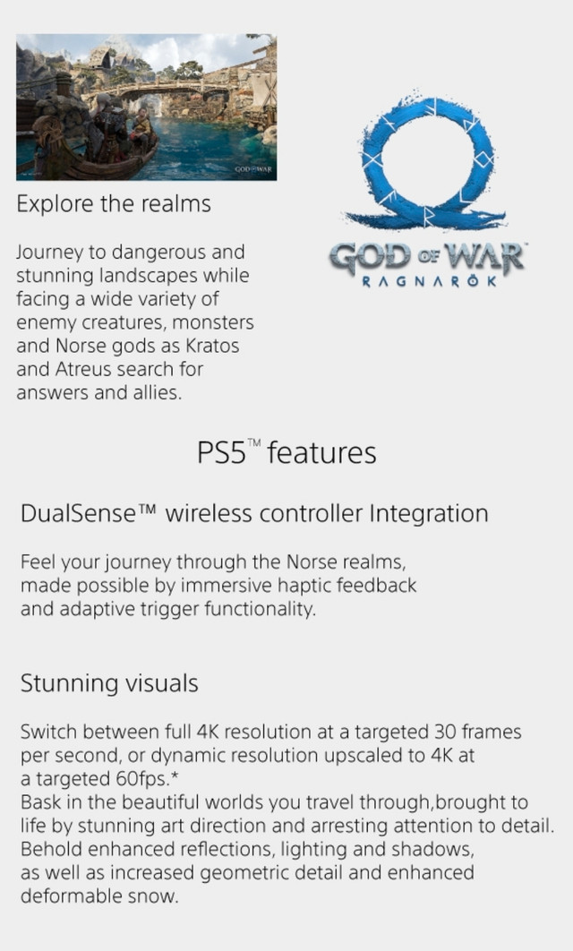 God Of War Ragnarok Collectors Edition [NEW] in Sony Playstation 5 in Mississauga / Peel Region - Image 3