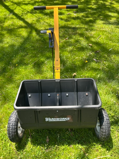Heavy Duty 75lb Seed Spreader Never Flat Rubber Tires- Yard Work, View more