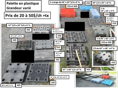 Palette de plastique variés, View more