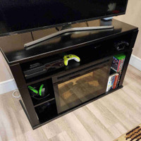 Black TV stand (no electric fireplace) / 55" TV