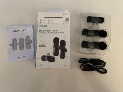 Boya BY-V20 (USB-C Port) Dual Wireless Lavalier Lapel Microphone, View more