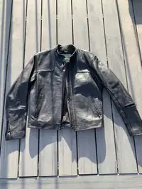 Black motorcycle leather jacket. New condition