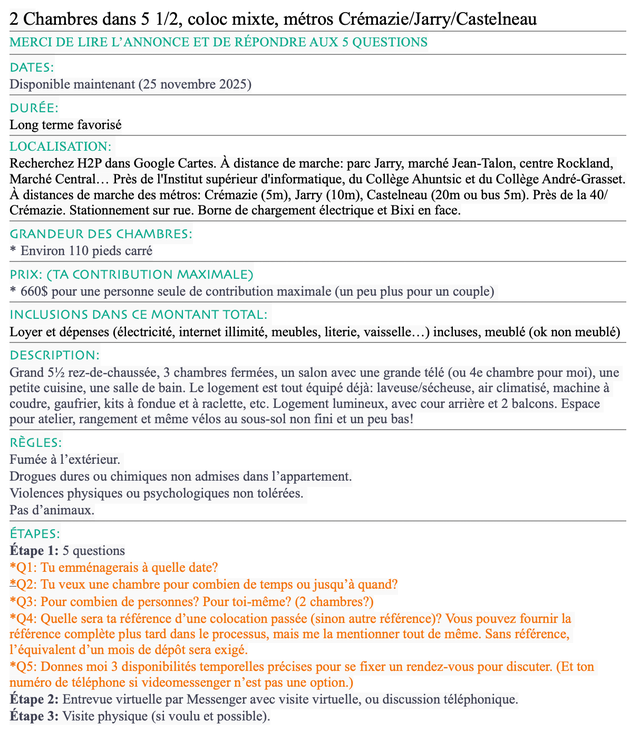 1 ou 2 chambres dans 5 1/2 coloc mixte in Long Term Rentals in City of Montréal - Image 3