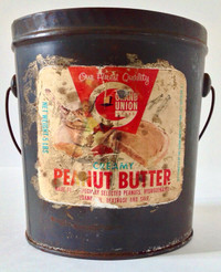 Antiquité 1950 Collection. Chaudière en fer Beurre d'arachides L