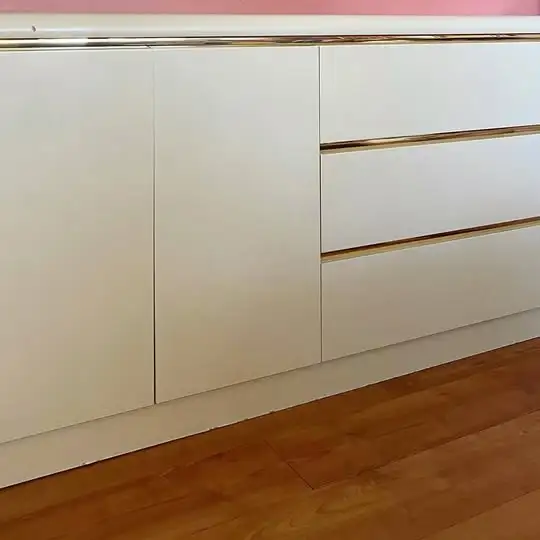 Vintage 1980s Postmodern Cream Lacquer Sideboard / Credenza - Go in Hutches & Display Cabinets in City of Toronto - Image 3
