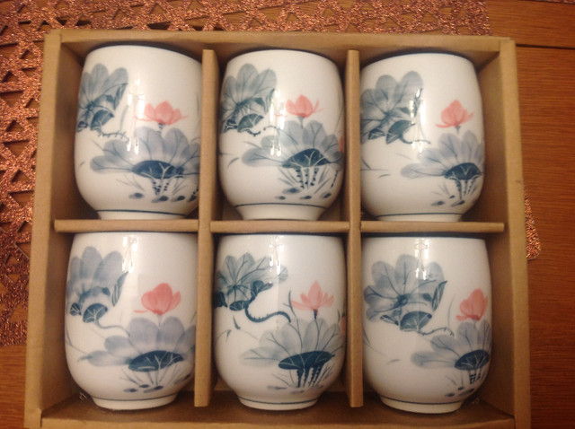 New set of 6 Asian ceramic tea cups in Kitchen & Dining Wares in Calgary