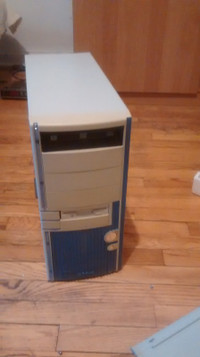 Case, power supply, floppy, DVD burner, motherboard and net card