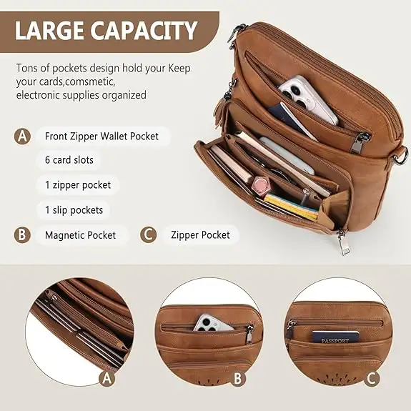NEW Leather Crossbody Bag for Women in Women's - Bags & Wallets in City of Toronto - Image 3