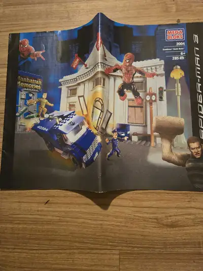 I am selling a Mega Bloks Spider-Man 3 playset, specifically the 2004 Sandman Bank Heist set #2004,...