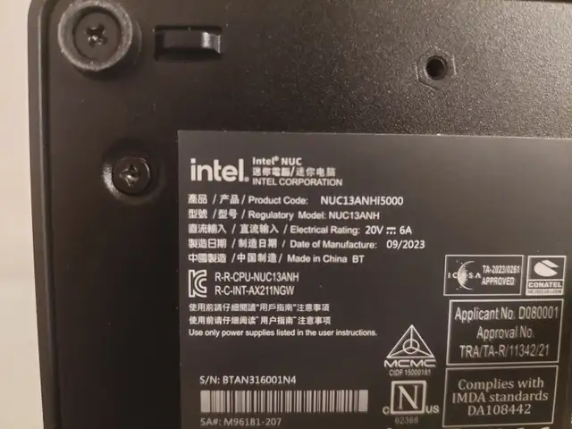 intel NUC 13th gen i5-1340P windows 11 pro mini pc62863737834370123