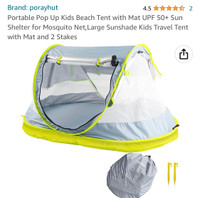 BRAND NEW - portable pop up beach tent sun shelter kids