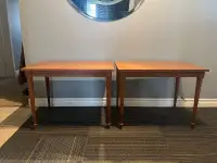 Pair of mid century modern walnut end/ side tables -