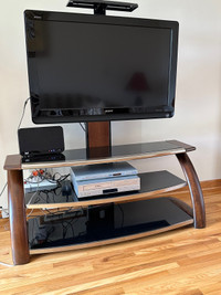 TV stand with the mount and 2 SONY TVs