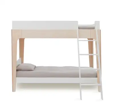 The elegant Perch twin bunk bed is the perfect centerpiece for any child's room. Its compact footpri...