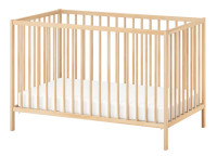 Baby crib, all natural beech wood, almost unused
