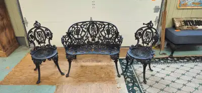 Antique Victorian Cast Iron Patio Set, View more